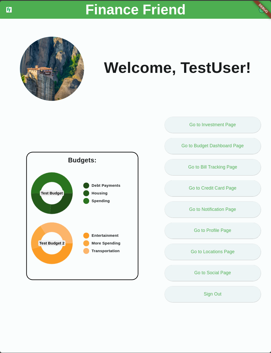 FinanceFriend Dashboard