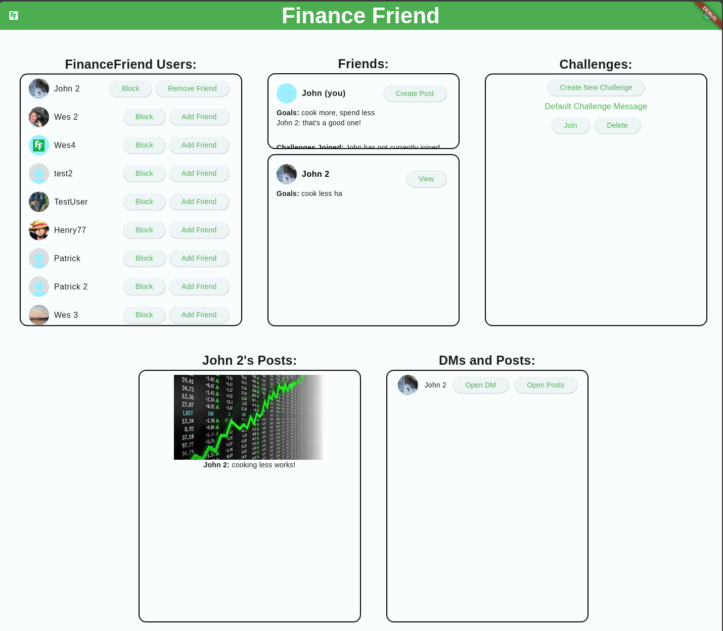 FinanceFriend Social