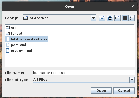 Lot Tracker File